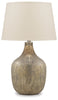 Mari - Glass Table Lamp  - Gray / Gold Finish