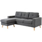 L-Shaped Sectional Sofa with Reversible Chaise - Dark Grey