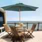 8FT Wood Market Umbrella Patio Umbrella Round Garden Parasol Canopy with Bamboo Ribs and Top Vent, Dark Green