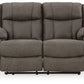 First Base - Gunmetal - Reclining Loveseat - Faux Leather