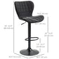 Bar Stools Set of 2, Adjustable Height Swivel Bar Chairs, Linen-feel Fabric Upholstered Kitchen Counter Stools with Wide Seat, Back and Footrest, Black