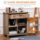 Rustic Barn Door Storage Cabinet Modern Farmhouse Buffet Sideboard for Kitchen and Dining Room, Light Oak