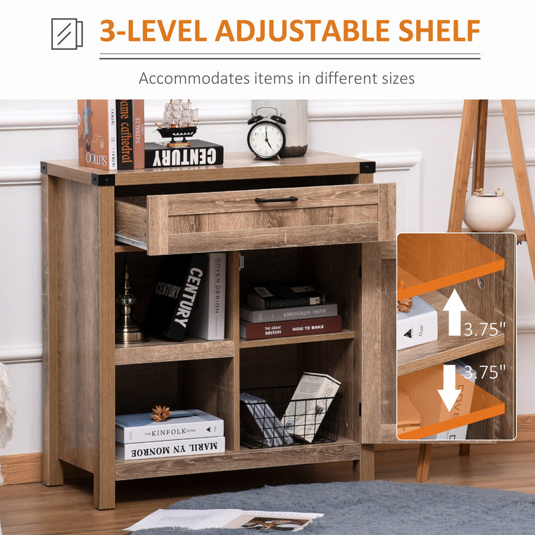 Barn Door Buffet Sideboard Cabinet