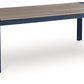 East Beach - Rectangular Dining Table With Umbrella Option - Blue