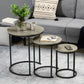 Nesting Tables Set of 3, Round Coffee Table, Stacking Side Tables with Steel Frame for Living Room