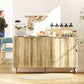 55" Buffet Cabinet, Modern Sideboard with 4 Fluted Doors and 2 Adjustable Shelves for Kitchen, Living Room, White