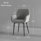 Velvet Dining Chairs Set of 2 with Armrests - Dark Grey