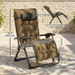 Folding Garden Chairs Set of 2, Reclining Zero Gravity Chair, Sun Lounger with Cushion and Headrest, Khaki