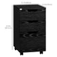 3-Drawer Mobile Filing Cabinet - Black Wood Grain
