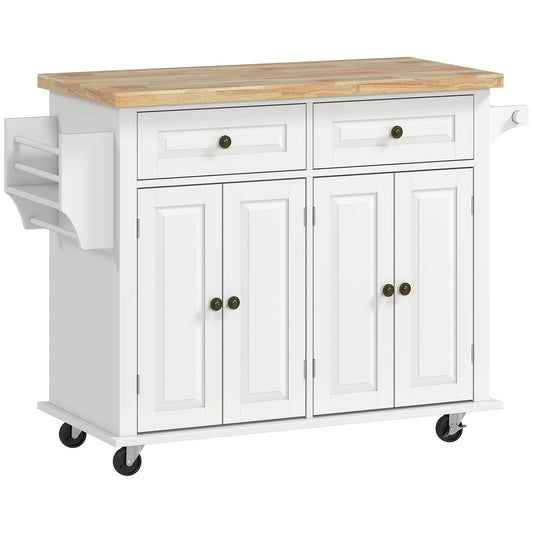 Rolling Kitchen Island Cart with Spice Rack - Grey