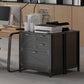 Lateral Filing Cabinet, Farmhouse File Cabinet with 4 Drawers, Fit Letter/A4/Legal Hanging Files, Black Wood Grain