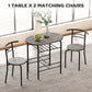 Dining Table Set of 3, 31.5" Kitchen Table and Chairs Set for 2 with Shelf, for Small Space, Dining Room, Living Room