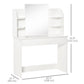 Vanity Table, Makeup Vanity with Open Shelves and Drawer, Dressing Table for Bedroom, White
