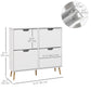 Shoe Storage Cabinet with 4 Flip Drawers and Adjustable Shelf, Shoe Cabinet for 8-16 Pairs of Shoes, White