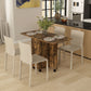 Drop Leaf Dining Table, Mobile Folding Table on Wheels with Drawers and Cabinet for Dining Room, Kitchen, Rustic Brown
