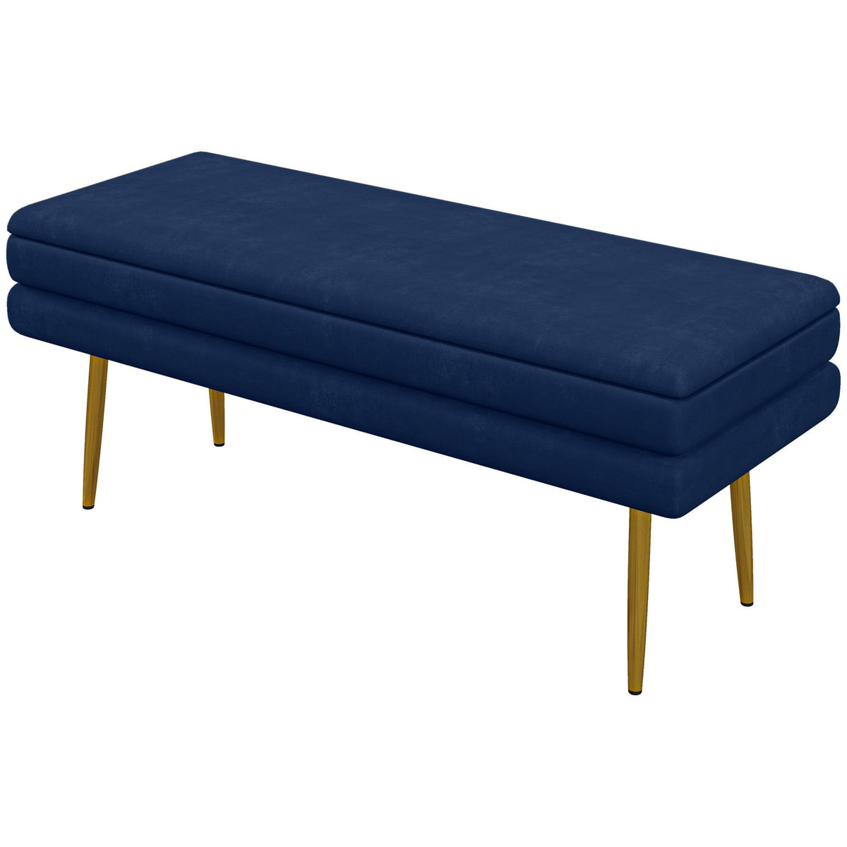 39" Velvet Storage Bench with Steel Legs