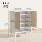 Shoe Storage Cabinet, 5-Tier Shoe Rack Cabinet with Doors, Adjustable Shelves, 15 Pairs, for Entryway, Natural Tone