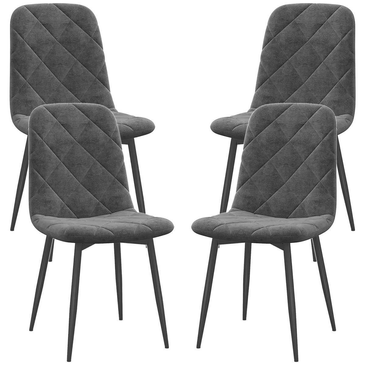Upholstered Dining Chairs Set of 4 - Grey