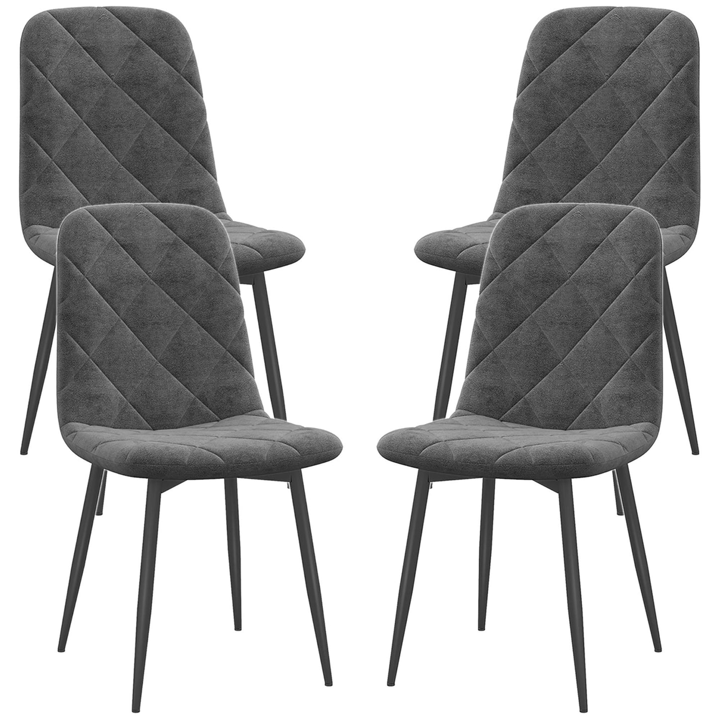 Upholstered Dining Chairs Set of 4 - Grey