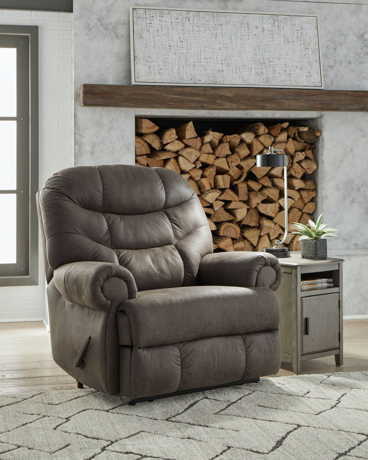Camera Time - Gunmetal - Zero Wall Recliner - Faux Leather - Forward Furniture