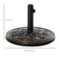 29 lb Heavy Duty Concrete Umbrella Base, 19" Round Parasol Holder for Outdoor, Garden, Backyard, Deck, Bronze