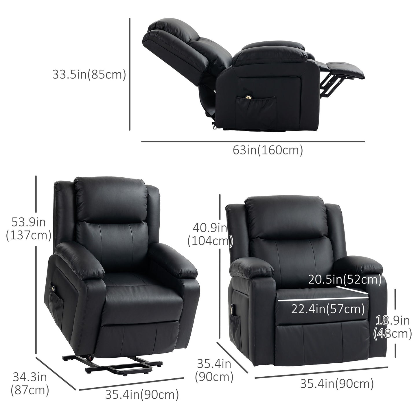 Yumen Electric Recliner-Black