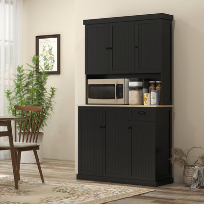 71" Kitchen Pantry Buffet with Hutch
