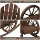 Patio Wooden Rocking Chair, Wagon Outdoor Rocker Chair with Slatted Design and Wheel Armrests for Garden, Carbonized