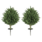24" Artificial Cypress Trees with Ground Stake, Set of 2 Artificial Plants for Indoor & Outdoor, UV Resistant, Green