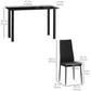 5-Piece Glass Dining Table Set for 4 - Black