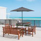 6.6FT Patio Umbrella, Outdoor Parasol with 6 Solid Ribs, Dark Grey