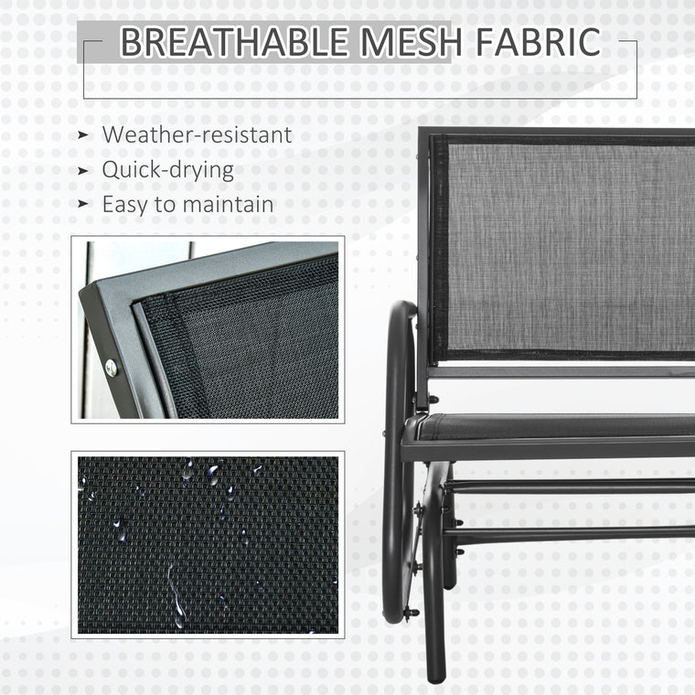Glider Chairs with Mesh Seat and Metal Frame - Black