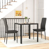 3-Piece Rectangular Glass Kitchen Table and Chairs with Metal Frame and Faux Leather Upholstery for Dining Room, Black