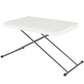 Folding Outdoor Patio Table, 3-Level Adjustable Camping Table Picnic Table with HDPE Top, Steel Legs, White