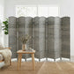 6 Ft Tall Folding Room Divider, 8 Panel Portable Privacy Screen, Hand-Woven Partition Wall Divider, Mixed Grey