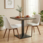 28" Square Dining Table with Steel Base - Walnut Wood Grain