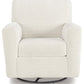 Herstow - Ivory - Swivel Glider Accent Chair - Fabric