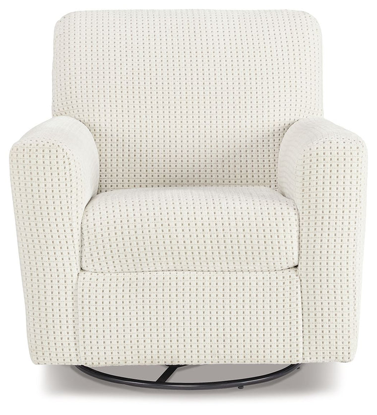 Herstow - Swivel Glider Accent Chair - Ivory