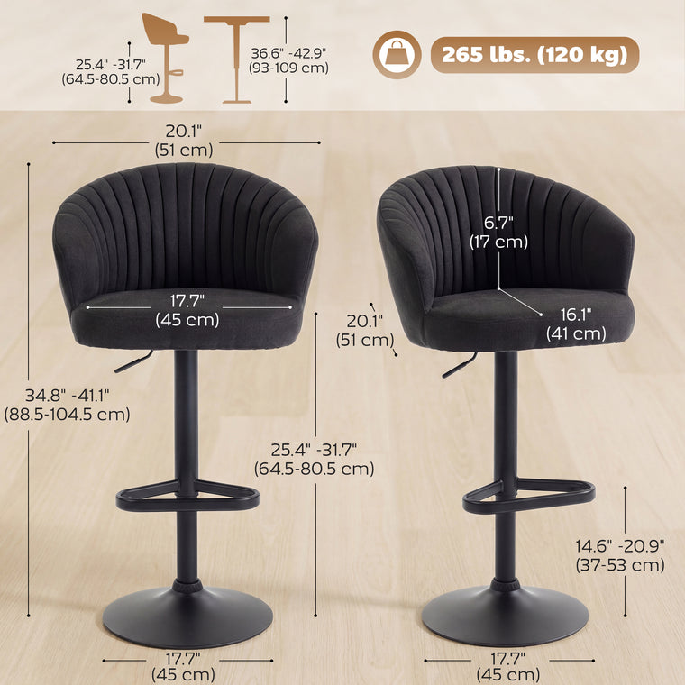 Adjustable Swivel Bar Stools Set of 2