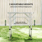 Folding Adjustable Patio Picnic Table Portable Camping Dining Lunch Table Aluminum Frame Silver
