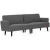 3-Seater Corduroy Loveseat with Rubberwood Legs - Grey