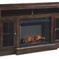 Roddinton - Dark Brown - XL TV Stand W/Fireplace Option