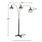 Sheriel - Black - Metal Arc Lamp