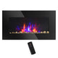 Wall Mounted Fireplace, 28.5 Inch Modern Electric Fireplace with Patented LED Flame Effect and 7 Colors, Black