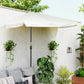 7.5ft Cream Half Parasol with Crank Handle & Top Vent