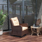 PE Rattan 360° Swivel Patio Chair with Cushion, Dark Grey