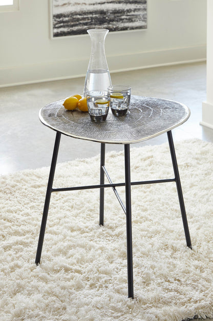 Laverford - Chrome / Black - Round End Table - Forward Furniture