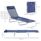Set of 2 Folding Chaise Lounge Chairs, Outdoor Poolside Sun Tanning Chairs w/ Pillow, Reclining Backrest, Dark Blue