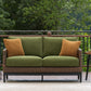 Horizon Hall - Brown / Green - Loveseat With Cushion