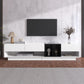 Modern TV Cabinet with 3 Drawers & 2 Open Compartments, Sturdy TV Stand for Contemporary Homes, 75'' L x 15.5'' W x 16.5'' H, Black+White